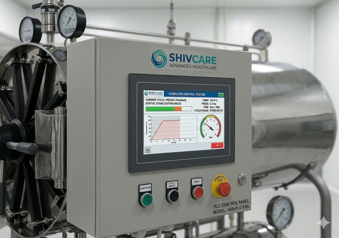 PLC control panel close-up